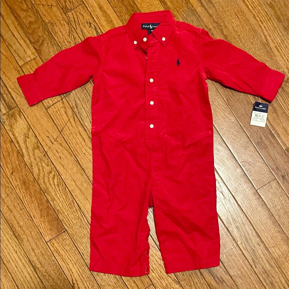 Red Ralph Lauren 18M Corduroy Jumpsuit